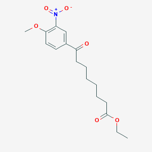 molecular formula C17H23NO6 B1326016 Ethyl 8-(4-methoxy-3-nitrophenyl)-8-oxooctanoate CAS No. 898758-97-9