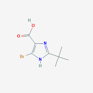 molecular formula C8H11BrN2O2 B13260208 4-bromo-2-tert-butyl-1H-imidazole-5-carboxylic acid 