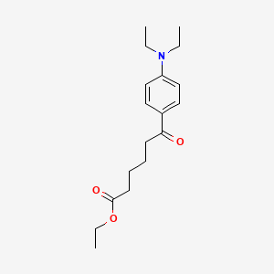 molecular formula C18H27NO3 B1326028 Ethyl 6-[4-(N,N-diethylamino)phenyl]-6-oxohexanoate CAS No. 951886-10-5