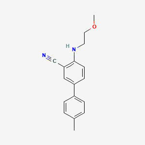 molecular formula C17H18N2O B13260327 2-[(2-Methoxyethyl)amino]-5-(4-methylphenyl)benzonitrile 