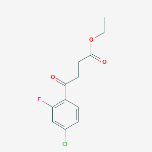 molecular formula C12H12ClFO3 B1326033 Ethyl 4-(4-chloro-2-fluorophenyl)-4-oxobutanoate CAS No. 951886-34-3