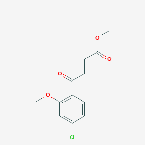 molecular formula C13H15ClO4 B1326038 4-(4-氯-2-甲氧苯基)-4-氧代丁酸乙酯 CAS No. 951886-50-3