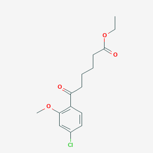 molecular formula C15H19ClO4 B1326040 Ethyl 6-(4-chloro-2-methoxyphenyl)-6-oxohexanoate CAS No. 951886-57-0