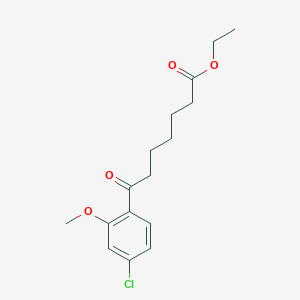 molecular formula C16H21ClO4 B1326041 Ethyl 7-(4-chloro-2-methoxyphenyl)-7-oxoheptanoate CAS No. 951886-61-6