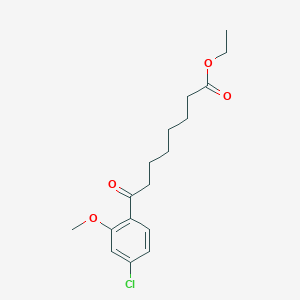 molecular formula C17H23ClO4 B1326042 Ethyl 8-(4-chloro-2-methoxyphenyl)-8-oxooctanoate CAS No. 951886-65-0