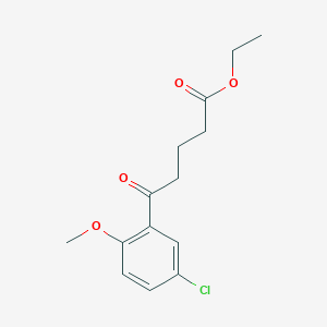 molecular formula C14H17ClO4 B1326043 5-(5-氯-2-甲氧基苯基)-5-氧代戊酸乙酯 CAS No. 951886-69-4