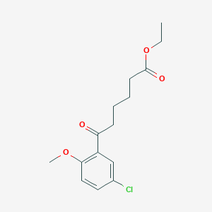 molecular formula C15H19ClO4 B1326044 Ethyl 6-(5-chloro-2-methoxyphenyl)-6-oxohexanoate CAS No. 951886-73-0