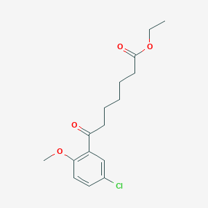 molecular formula C16H21ClO4 B1326045 Ethyl 7-(5-chloro-2-methoxyphenyl)-7-oxoheptanoate CAS No. 951886-77-4