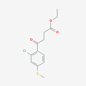 molecular formula C13H15ClO3S B1326047 Ethyl 4-(2-Chloro-4-(methylthio)phenyl)-4-oxobutanoate CAS No. 951886-85-4