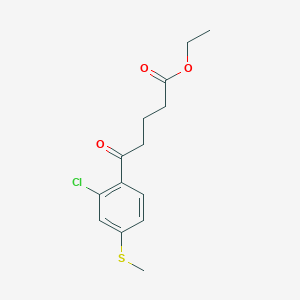 molecular formula C14H17ClO3S B1326048 Ethyl 5-[2-Chloro-4-(methylthio)phenyl]-5-oxovalerate CAS No. 951886-89-8