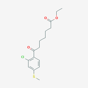 molecular formula C16H21ClO3S B1326050 7-(2-氯-4-(甲硫基)苯基)-7-氧代庚酸乙酯 CAS No. 951886-97-8