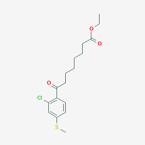 molecular formula C17H23ClO3S B1326051 Ethyl 8-(2-Chloro-4-(methylthio)phenyl)-8-oxooctanoate CAS No. 951887-01-7