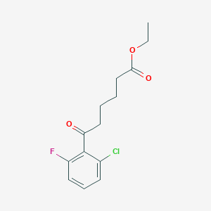 molecular formula C14H16ClFO3 B1326053 Ethyl 6-(2-chloro-6-fluorophenyl)-6-oxohexanoate CAS No. 951887-11-9