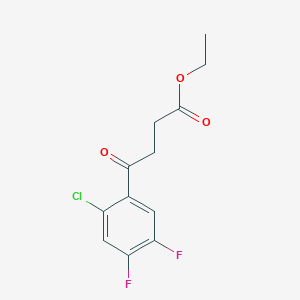 molecular formula C12H11ClF2O3 B1326056 Ethyl 4-(2-chloro-4,5-difluorophenyl)-4-oxobutanoate CAS No. 951887-20-0