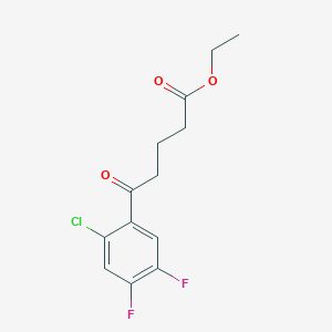 molecular formula C13H13ClF2O3 B1326057 Ethyl 5-(2-chloro-4,5-difluorophenyl)-5-oxovalerate CAS No. 951887-23-3