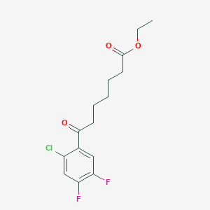 molecular formula C15H17ClF2O3 B1326058 Ethyl 7-(2-chloro-4,5-difluorophenyl)-7-oxoheptanoate CAS No. 951887-29-9