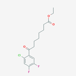 molecular formula C16H19ClF2O3 B1326059 Ethyl 8-(2-chloro-4,5-difluorophenyl)-8-oxooctanoate CAS No. 951887-32-4