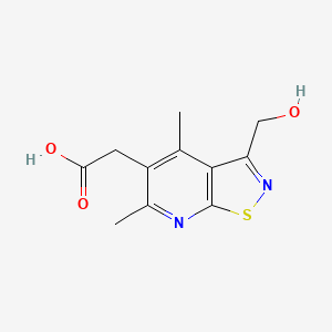 molecular formula C11H12N2O3S B13260594 2-[3-(Hydroxymethyl)-4,6-dimethyl-[1,2]thiazolo[5,4-b]pyridin-5-yl]acetic acid 