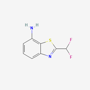 molecular formula C8H6F2N2S B13260710 2-(Difluoromethyl)-1,3-benzothiazol-7-amine 