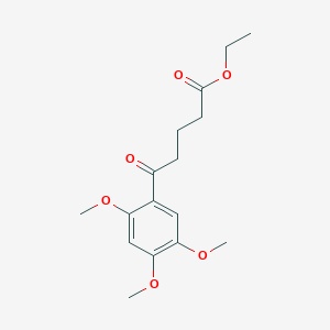 molecular formula C16H22O6 B1326073 Ethyl 5-(2,4,5-trimethoxyphenyl)-5-oxovalerate CAS No. 951887-87-9