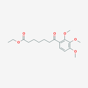 molecular formula C18H26O6 B1326077 Ethyl 7-(2,3,4-trimethoxyphenyl)-7-oxoheptanoate CAS No. 951888-07-6
