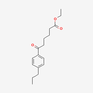 molecular formula C17H24O3 B1326082 Ethyl 6-oxo-6-(4-propylphenyl)hexanoate CAS No. 951888-82-7