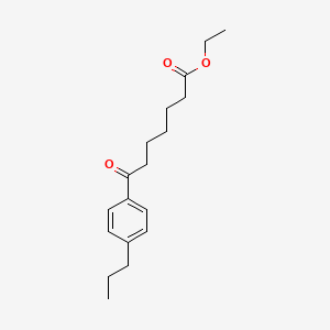 molecular formula C18H26O3 B1326083 Ethyl 7-oxo-7-(4-propylphenyl)heptanoate CAS No. 951888-86-1