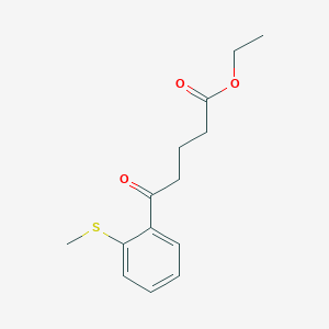 molecular formula C14H18O3S B1326086 Ethyl 5-[2-(Methylthio)phenyl]-5-oxovalerate CAS No. 951888-98-5