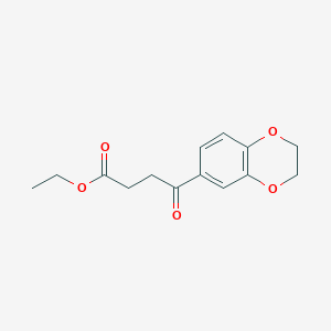 molecular formula C14H16O5 B1326089 Ethyl 4-[3,4-(Ethylenedioxy)phenyl]-4-oxobutanoate CAS No. 951889-31-9