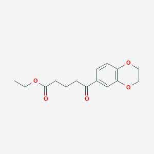 molecular formula C15H18O5 B1326090 Ethyl 5-[3,4-(Ethylenedioxy)phenyl]-5-oxovalerate CAS No. 951889-34-2