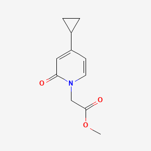 molecular formula C11H13NO3 B13260934 Methyl 2-(4-cyclopropyl-2-oxo-1,2-dihydropyridin-1-yl)acetate 