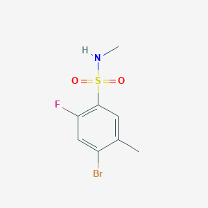 molecular formula C8H9BrFNO2S B13260956 4-bromo-2-fluoro-N,5-dimethylbenzene-1-sulfonamide 
