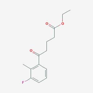 molecular formula C14H17FO3 B1326102 Ethyl 5-(3-fluoro-2-methylphenyl)-5-oxovalerate CAS No. 951889-64-8