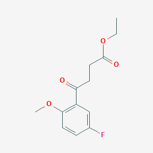 molecular formula C13H15FO4 B1326105 Ethyl 4-(5-fluoro-2-methoxyphenyl)-4-oxobutanoate CAS No. 951889-81-9