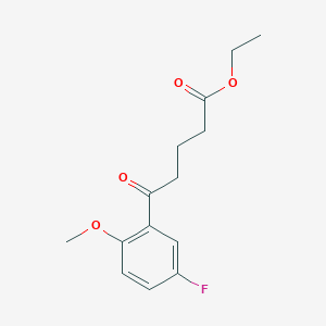 molecular formula C14H17FO4 B1326106 Ethyl 5-(5-fluoro-2-methoxyphenyl)-5-oxovalerate CAS No. 951889-85-3