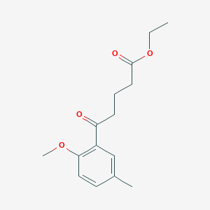 molecular formula C15H20O4 B1326107 Ethyl 5-(2-methoxy-5-methylphenyl)-5-oxovalerate CAS No. 82054-02-2