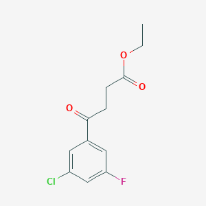molecular formula C12H12ClFO3 B1326108 Ethyl 4-(3-chloro-5-fluorophenyl)-4-oxobutanoate CAS No. 951889-89-7