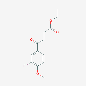 molecular formula C13H15FO4 B1326110 Ethyl 4-(3-fluoro-4-methoxyphenyl)-4-oxobutanoate CAS No. 951889-97-7