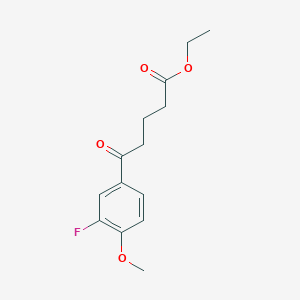 molecular formula C14H17FO4 B1326111 Ethyl 5-(3-fluoro-4-methoxyphenyl)-5-oxovalerate CAS No. 951890-00-9