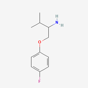 molecular formula C11H16FNO B13261236 1-(2-Amino-3-methylbutoxy)-4-fluorobenzene 