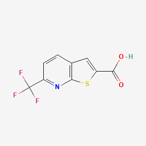molecular formula C9H4F3NO2S B13261328 6-(Trifluoromethyl)thieno[2,3-b]pyridine-2-carboxylic acid 