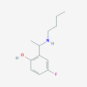 molecular formula C12H18FNO B13261333 2-[1-(Butylamino)ethyl]-4-fluorophenol 
