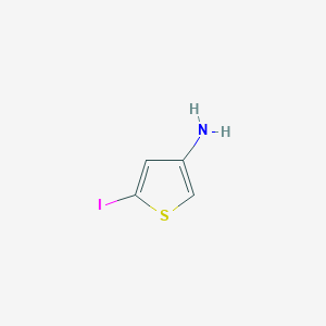 molecular formula C4H4INS B13261341 5-Iodothiophen-3-amine 