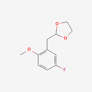 molecular formula C11H13FO3 B1326140 2-[(5-Fluoro-2-methoxyphenyl)methyl]-1,3-dioxolane CAS No. 898785-22-3