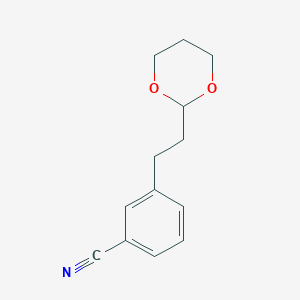 B1326143 3-(1,3-Dioxan-2-ylethyl)benzonitrile CAS No. 951890-30-5