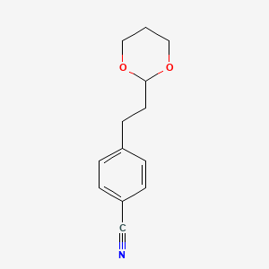 molecular formula C13H15NO2 B1326144 4-(1,3-Dioxan-2-ylethyl)benzonitrile CAS No. 89013-02-5