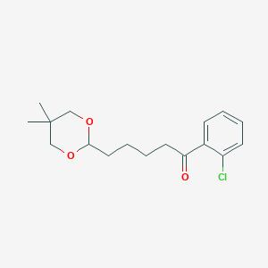 molecular formula C17H23ClO3 B1326146 2'-Chloro-5-(5,5-dimethyl-1,3-dioxan-2-YL)valerophenone CAS No. 898785-92-7