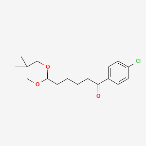 molecular formula C17H23ClO3 B1326148 4'-Chloro-5-(5,5-dimethyl-1,3-dioxan-2-YL)valerophenone CAS No. 898785-96-1