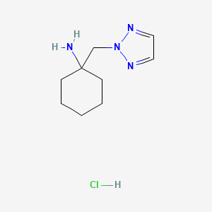 molecular formula C9H17ClN4 B13261525 1-((2H-1,2,3-triazol-2-yl)methyl)cyclohexan-1-amine hydrochloride 
