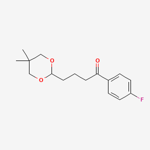 molecular formula C16H21FO3 B1326153 4-(5,5-Dimethyl-1,3-dioxan-2-YL)-4'-fluorobutyrophenone CAS No. 898786-09-9